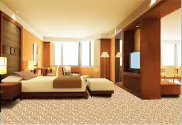 Thảm một màu cho không gian phòng ngủ khách sạn