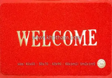 thảm chùi chân welcome màu đỏ