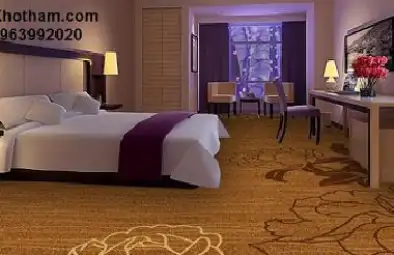 Thảm in sợi nylon phòng khách sạn hoa văn